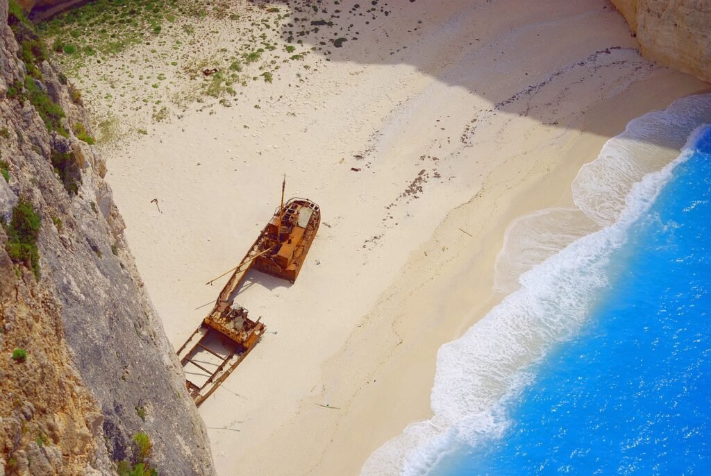 cove, beach, navagio bay