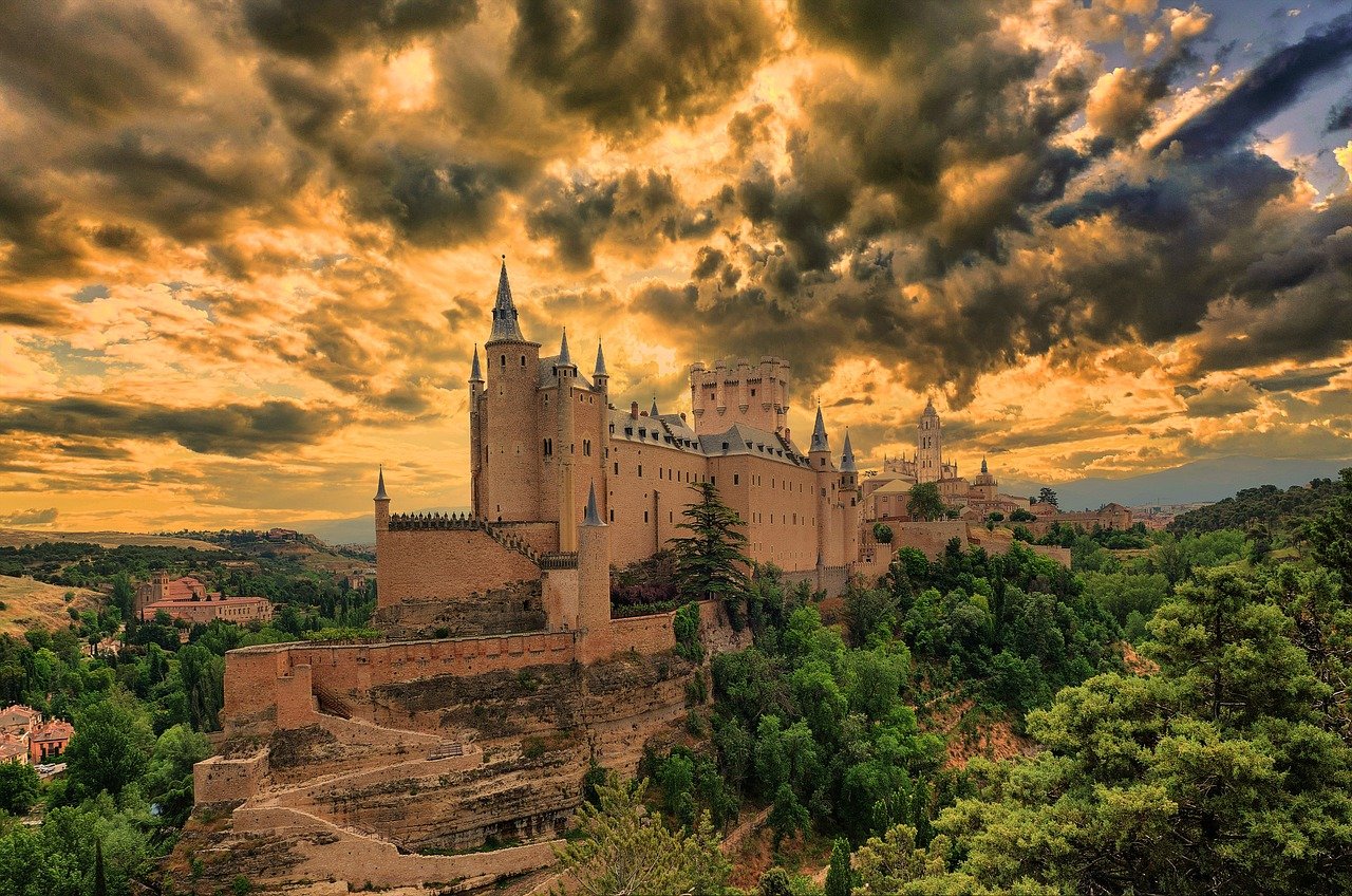 alcazar de segovia, castle, spain