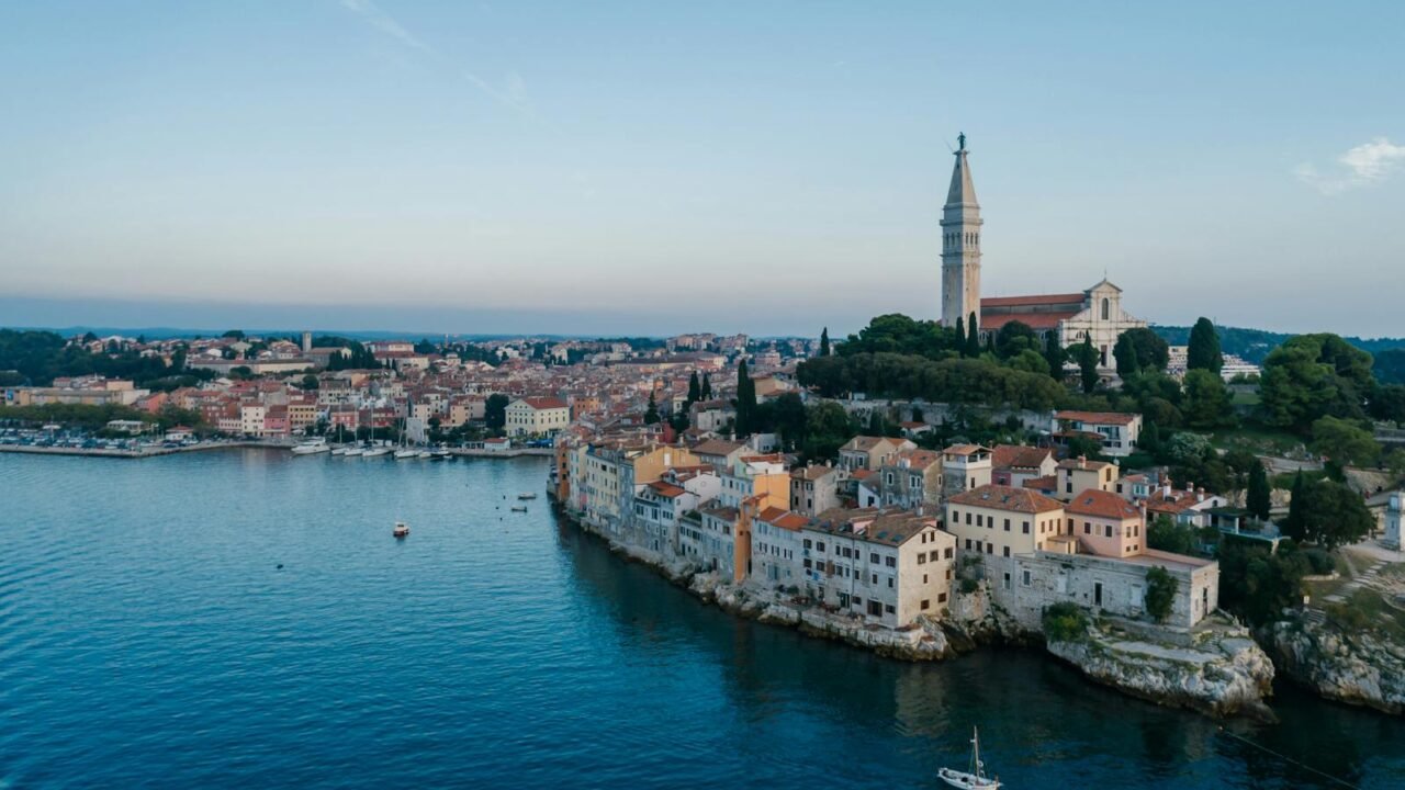 Coast of the Picturesque City of Rovinj in Croatia