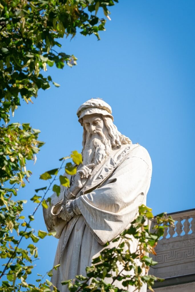 A statue of a man with a long beard