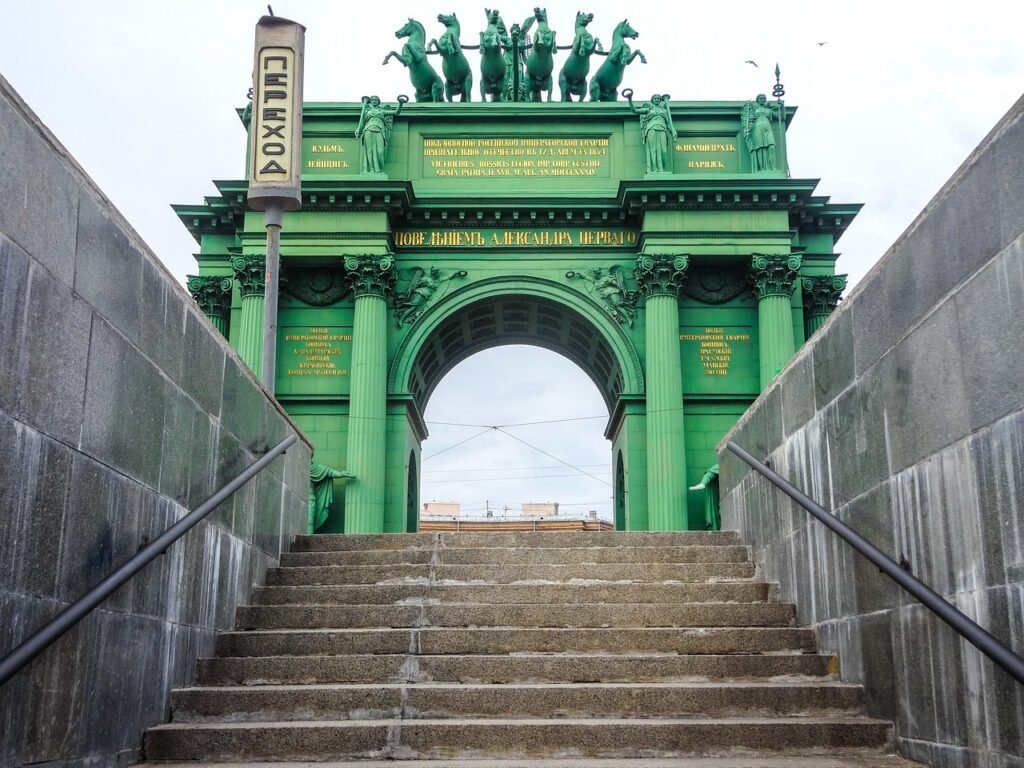 saint-petersburg, narva triumphal arch, monument